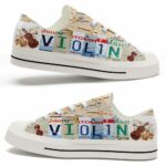 LTS-U-Hobb-LP-Viol-220124NA10 @ Violin License Plat-Violin License Plate Low Top Shoes