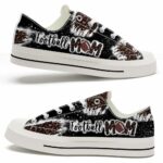 LTS-U-Hobb-LMDB-Fbal-220321NA10 @ Football Leopard Mom Dark Brow-Football Mom Black Leopard Pattern Low Top Shoes