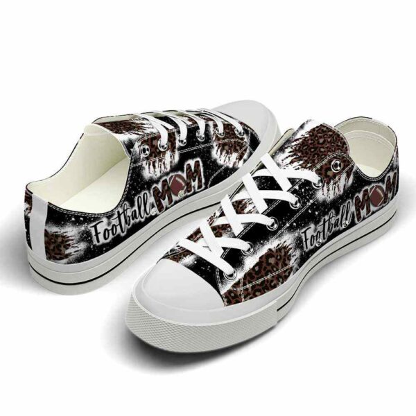 LTS-U-Hobb-LMDB-Fbal-220321NA10 @ Football Leopard Mom Dark Brow-Football Mom Black Leopard Pattern Low Top Shoes