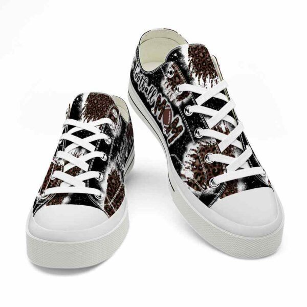LTS-U-Hobb-LMDB-Fbal-220321NA10 @ Football Leopard Mom Dark Brow-Football Mom Black Leopard Pattern Low Top Shoes