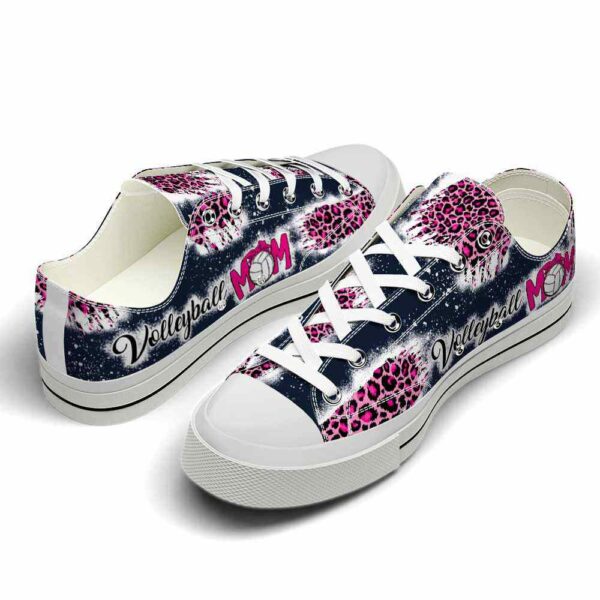 LTS-U-Hobb-LMP-Vlbl-220321NA10 @ Volleyball Leopard Mom Pin-Volleyball Mom Dark Blue Pink Leopard Pattern Low Top Shoes