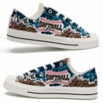 LTS-U-Hobb-LM-Sbal-220321NA10 @ Softball Leopard Mo-Softball Mom Blue Leopard Pattern Low Top Shoes