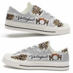 LTS-U-Hobb-LMO-Vlbl-220321NA10 @ Volleyball Leopard Mom Orang-Volleyball Mom Grey Leopard Pattern Low Top Shoes