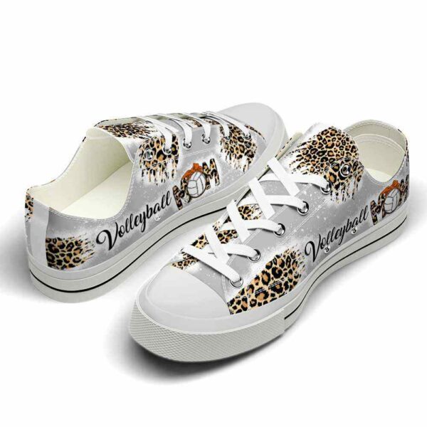 LTS-U-Hobb-LMO-Vlbl-220321NA10 @ Volleyball Leopard Mom Orang-Volleyball Mom Grey Leopard Pattern Low Top Shoes