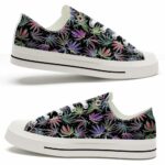 LTS-U-Hobb-RP-Hppi-220124NA10 @ Hippie Rainbow Patter-Hippie Weed Rainbow Pattern Low Top Shoes