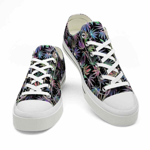 LTS-U-Hobb-RP-Hppi-220124NA10 @ Hippie Rainbow Patter-Hippie Weed Rainbow Pattern Low Top Shoes