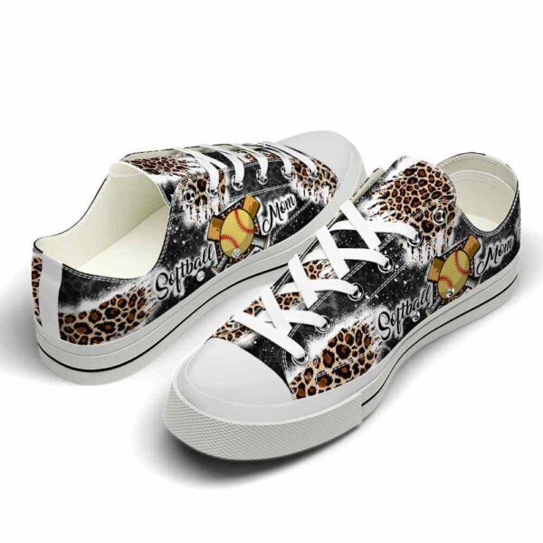 LTS-U-Hobb-LMB-Sbal-220321NA10 @ Softball Leopard Mom Blac-Softball Mom Black Leopard Pattern Low Top Shoes