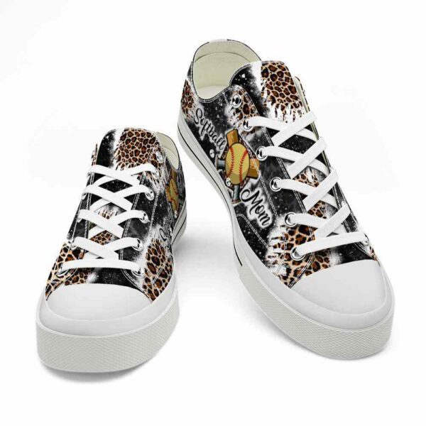 LTS-U-Hobb-LMB-Sbal-220321NA10 @ Softball Leopard Mom Blac-Softball Mom Black Leopard Pattern Low Top Shoes