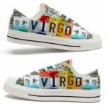 LTS-U-Age-LP-Vrg-220124NA10 @ Virgo License Plat-Virgo Zodiac Birthday License Plate Low Top Shoes
