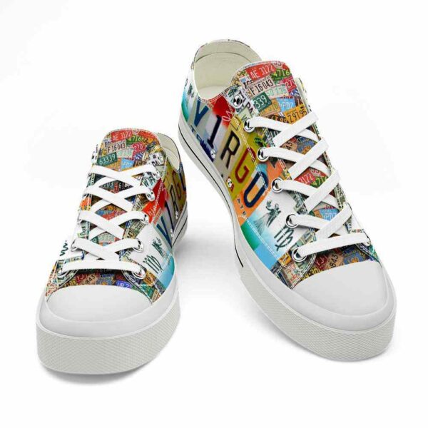 LTS-U-Age-LP-Vrg-220124NA10 @ Virgo License Plat-Virgo Zodiac Birthday License Plate Low Top Shoes
