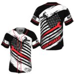 JS-U-Job-THFL-Irwo-220322VY10 @ Ironworker Tool Half Flag Line-Ironworker Usa Flag Red White Custom Name Baseball Jersey