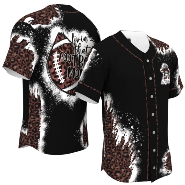 JS-U-Hobb-ML-Fbal-220322VY10 @ Football Mom Life-Football Black Leopard Football Mom Life Baseball Jersey