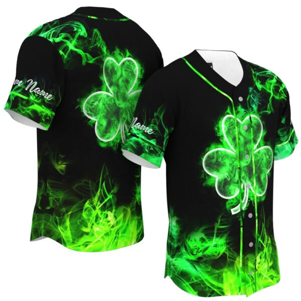 JS-U-Ctry-SF-Irsh-220322VY10 @ Irish Sharmrock Flame-Irish Flame Baseball Jersey