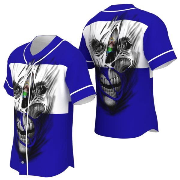 JS-U-Ctry-WABS-Elsa-220322NA10 @ El Salvador White And Blue Skull-El Salvador Skull White Blue Baseball Jersey