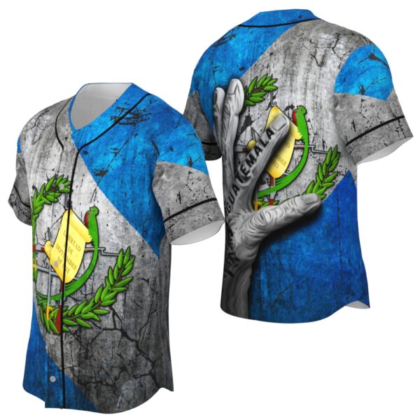 JS-U-Ctry-BH-Gtml-220322NA10 @ Guatemala Blue Hand-Guatemala Blue Hand Baseball Jersey