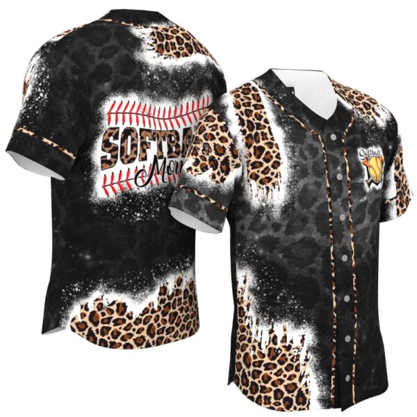 JS-U-Hobb-HF-Sbal-220322VY10 @ Softball Heart field-Softball Mom Black Leopard Baseball Jersey