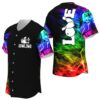 JS-U-Hobb-SL-Bwl-220322VY10 @ Bowling Smoke Love-Bowling Love Colorful Smoke Flame Baseball Jersey