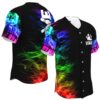 JS-U-Hobb-SL-Bwl-220322VY10 @ Bowling Smoke Love-Bowling Love Colorful Smoke Flame Baseball Jersey