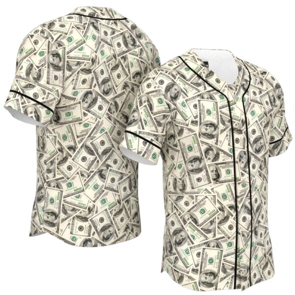 JS-U-Hobb-DP-Mny-220322VY10 @ Money Dollar Pattern-Money Dollar Pattern Baseball Jersey