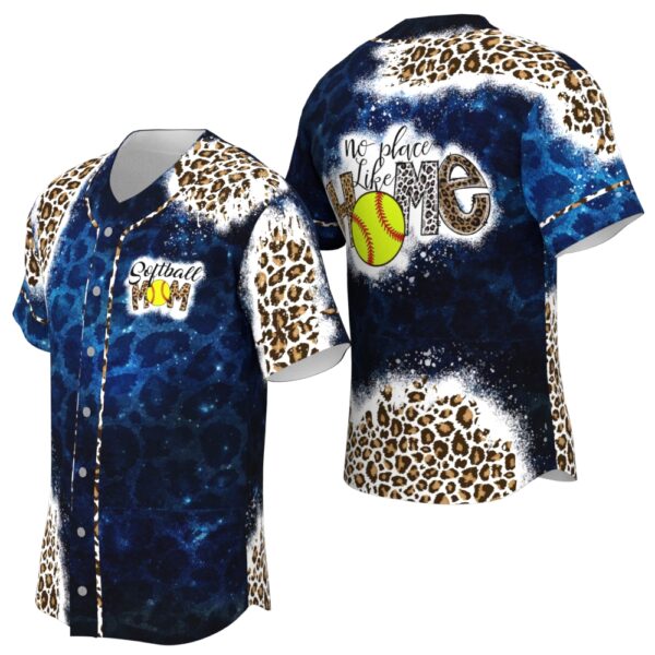 JS-U-Hobb-NPLH-Sbal-220322VY10 @ Softball No Place Like Home-Softball Mom No Place Like Home Blue Leopard Baseball Jersey