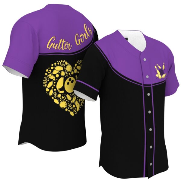 JS-U-Hobb-GG-Bwl-220322VY10 @ Bowling Gutter Girls-Bowling Heart Love Gutter Girls Baseball Jersey