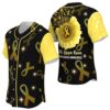 JS-U-Awa-SP-Chca-220322VY10 @ Childhood Cancer Sunflower Petals-Childhood Cancer Sunflower Yellow Ribbon Baseball Jersey