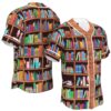 JS-U-Job-LBF-T11-220322VY10 @ Librarian Library Book Full-Librarian Library Book Shelf Full Baseball Jersey