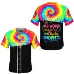 JS-U-Job-HTD-T5-220322VY10 @ Math Teacher Heartbeat Tie Dye-Math Teacher Tie Dye Multiply Kindness Baseball Jersey
