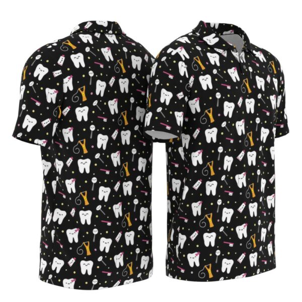 PL-U-Nur-CT-Det-220322NA10 @ Dental Cute Tooth-Dentist Cute Teeth Pattern Polo Shirt