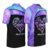 PL-U-Job-PHTP-Dgrm-220322VY10 @ Dog Groomer Paw Heart Teal Purple-Dog Groomer Purple Heart Paw Pattern Polo Shirt