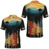 PL-U-Hobb-RDT-Dgof-220322NA10 @ Disc Golf Retro Dawn Throw-Disc Golf Retro Forest Custom Name Polo Shirt