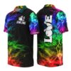 PL-U-Hobb-SL-Bwl-220322VY10 @ Bowling Smoke Love-Bowling Love Colorful Smoke Flame Polo Shirt