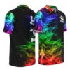 PL-U-Hobb-SL-Bwl-220322VY10 @ Bowling Smoke Love-Bowling Love Colorful Smoke Flame Polo Shirt