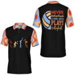 PL-U-Hobb-NU-Vlbl-220322VY10 @ Volleyball Never Underestimate-Volleyball Girl Never Underestimate Retro Polo Shirt