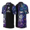 PL-U-Job-GL-Dgrm-220322NA10 @ Dog Groomer Galaxy Love-Dog Groomer Love Purple Galaxy Pattern Polo Shirt