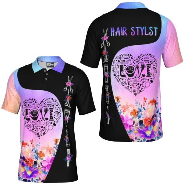 PL-U-Job-FTL-Hsty-220322VY10 @ Hair Stylist Floral Tools Love-Hairstylist Flowers Love Polo Shirt