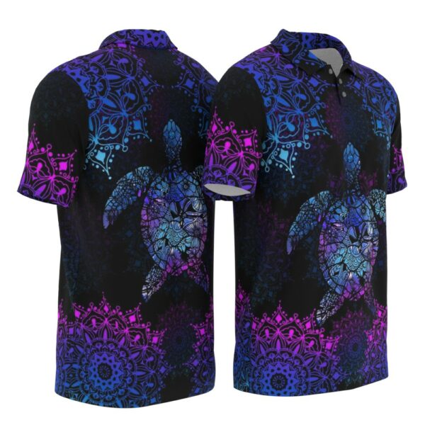 PL-U-Ani-AM-Ttle-220322VY10 @ Turtle Animal Mandala-Turtle Blue Purple Mandala Polo Shirt