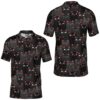 PL-U-Ani-BRP-Cat-220322NA10 @ Cat Black Red Pattern-Cat Black Red Pattern Polo Shirt