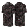 PL-U-Ani-BRP-Cat-220322NA10 @ Cat Black Red Pattern-Cat Black Red Pattern Polo Shirt