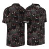 PL-U-Ani-BRP-Cat-220322NA10 @ Cat Black Red Pattern-Cat Black Red Pattern Polo Shirt