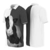 PL-U-Ani-BAWF-Cow-220322NA10 @ Cow Black And White Face-Cow Black And White Polo Shirt