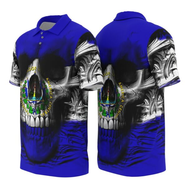PL-U-Ctry-SF-Elsa-220322NA10 @ El Salvador Skull Flag-El Salvador Skull Flag Polo Shirt