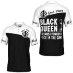 PL-U-Hobb-BQ-Css-220322VY10 @ Chess Black Queen-Chess Black White Queen Most Powerful Piece Custom Name Polo Shirt