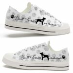 LTS-U-Dog-MPP-BulTer-220509VY10 @ Bull Terrier Mama Paw Patter-Bull Terrier Paws Pattern Low Top Shoes