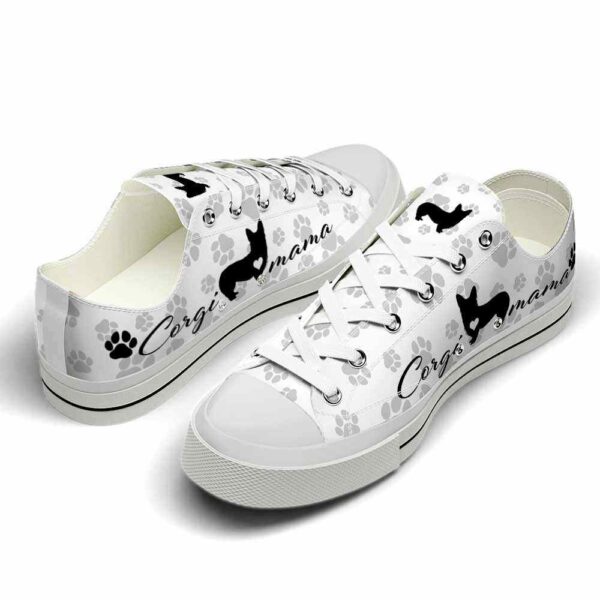 LTS-U-Dog-MPP-Corgi-220509VY10 @ Corgi Mama Paw Patter-Corgi Paws Pattern Low Top Shoes