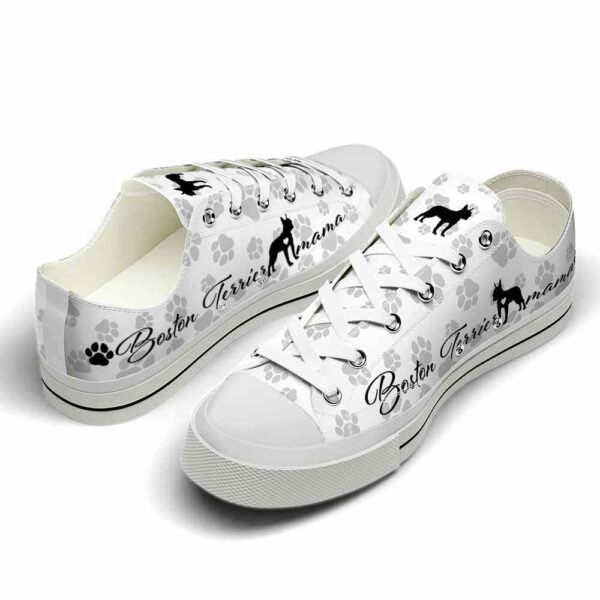 LTS-U-Dog-MPP-BosTer-220509VY10 @ Boston Terrier Mama Paw Patter-Boston Terrier Paws Pattern Low Top Shoes