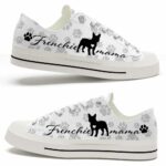 LTS-U-Dog-MPP-FrCh-220509VY10 @ Frenchie Mama Paw Patter-Frenchie Paws Pattern Low Top Shoes
