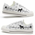LTS-U-Dog-MPP-Schzer-220509VY10 @ Schnauzer Mama Paw Patter-Schnauzer Paws Pattern Low Top Shoes