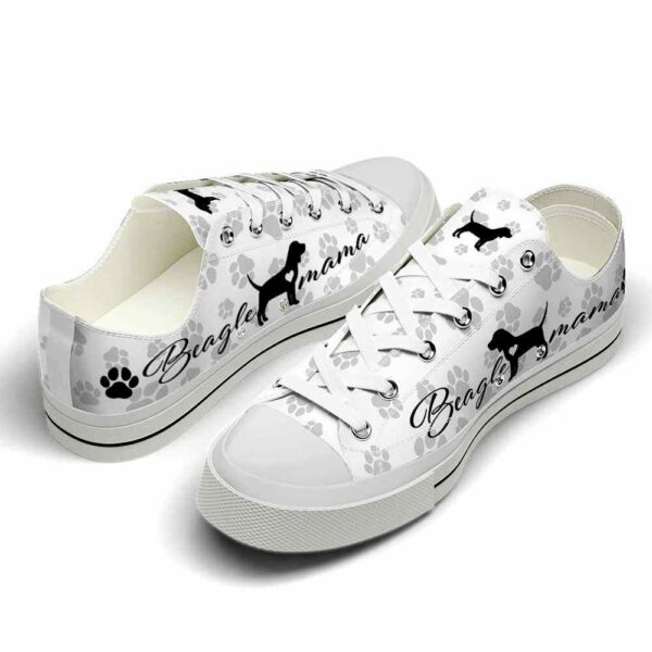 LTS-U-Dog-MPP-Beagle-220509VY10 @ Beagle Mama Paw Patter-Beagle Paws Pattern Low Top Shoes