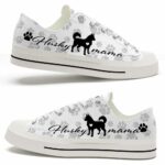 LTS-U-Dog-MPP-Husky-220509VY10 @ Husky Mama Paw Patter-Siberian Husky Paws Pattern Low Top Shoes